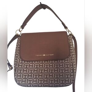 Tommy Hilfiger 2 Way Brown Logo Purse with Crossbody Strap